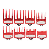 Mister Malcolm Premium Clipper Combs 8 Pack - Red
