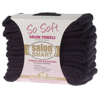 Salon Smart So Soft Microfibre Towels Black 10pk