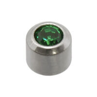 Mini May Emerald Silver Stud 