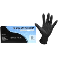 Black Satin Reusable Gloves Small