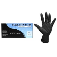 Black Satin Reusable Gloves Medium