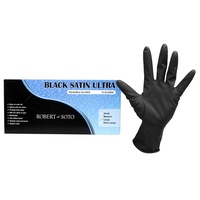 Black Satin Reusable Gloves Large