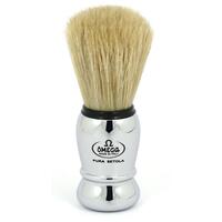 Omega Silver Handle 100% Pure Bristles Shave Brush