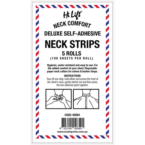 Hi Lift Neck Strips (5 Rolls, 100 Sheets per Roll)