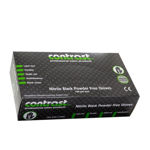 Contrast Nitrile Black Powder Free Gloves [Size: Small]
