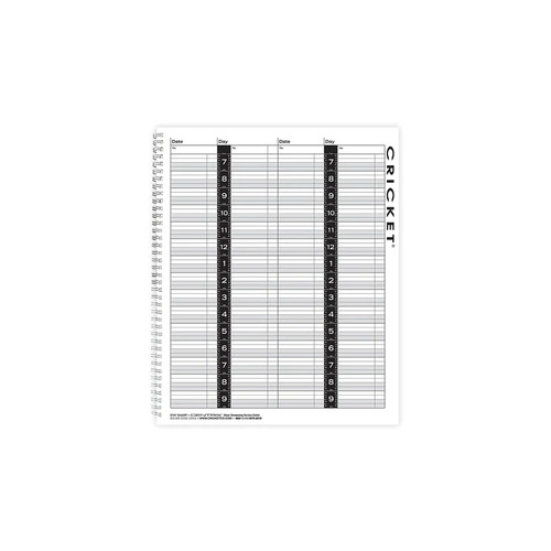 Cricket 4 Column Appointment Book 7am-10pm