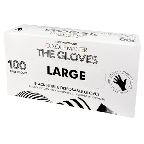 Hi Lift Colour Master The Gloves Black Nitrile LARGE