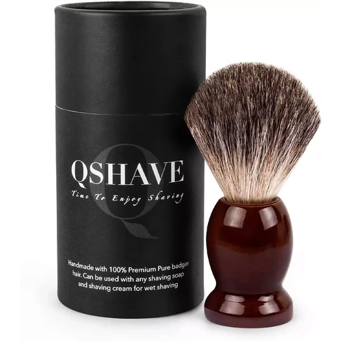 Qshave Man Pure Hair Shaving Brush Wood