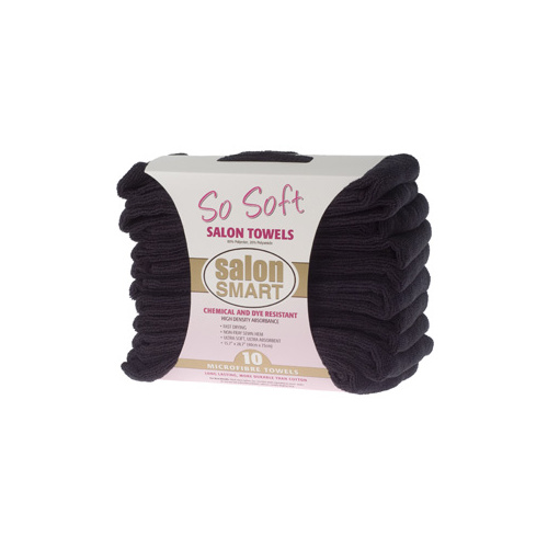 Salon Smart So Soft Microfibre Towels Black 10pk
