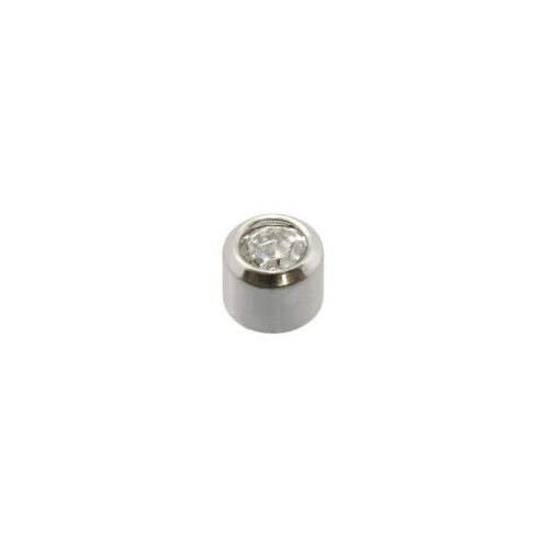 Mini April Silver Crystal Stud 