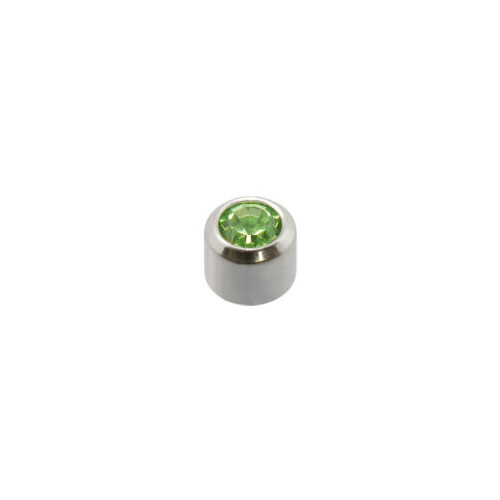 Mini August Silver Peridot Stud 