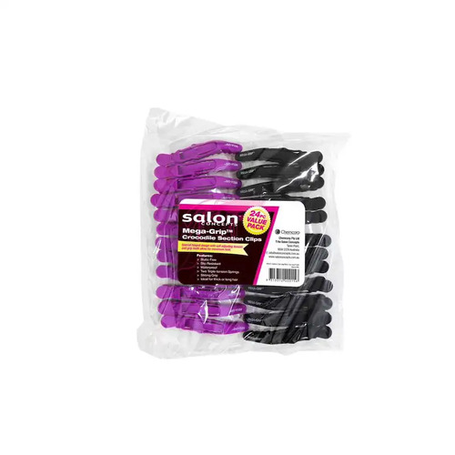 Salon Concepts Mega Grip Crocodile Clips 24pack