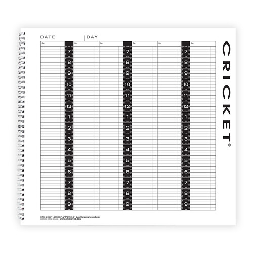 Cricket 6 Column Appointment Book 7am-10pm